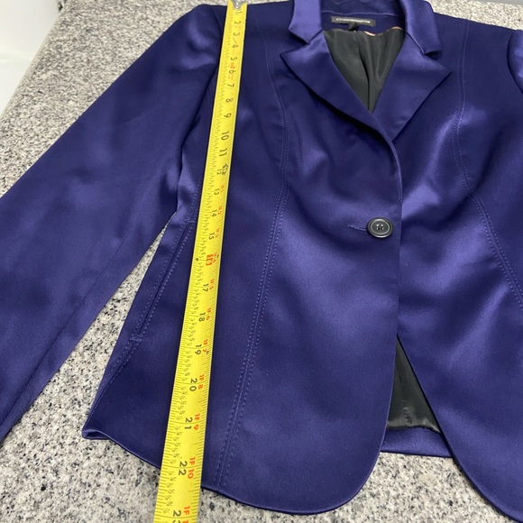 EXPRESS Design Studio Purple Thick Satin Fitted/Tailored One Button Blazer Sz 6 - Picture 13 of 17